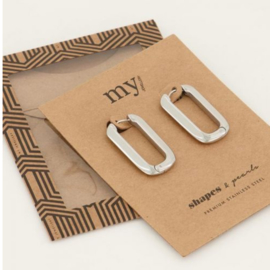 my jewellery oorbellen | shapes rechthoekige oorhanger zilver