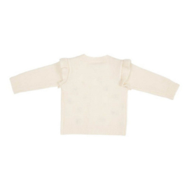 Little Dutch gebreid vest met ruches en bloemetjes | vintage soft white