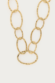 My Jewellery Bold lange ovale schakelketting "hammered"