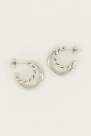 My Jewellery oorbellen | oorringen bolletjes dubbel gedraaid zilver*
