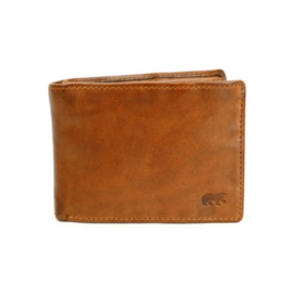 Bear design herenportemonnee Billfold 'Joep' cognac