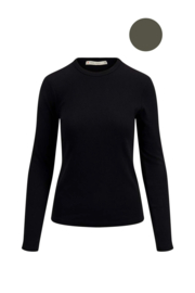 zusss Basic Rib Ronde Hals Top Met Stretch
