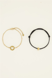 my jewellery armbanden set | moeder & mini zwart goud *