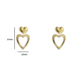 Go Dutch Label oorbellen sparkling heart - 14k