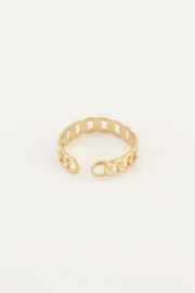 My Jewellery ring | verstelbare mix ring schakels zilver.