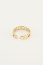 My Jewellery ring | verstelbare mix ring schakels goud.