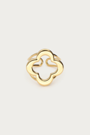 My jewellery Bold statement ring klaver groot goud verstelbaar
