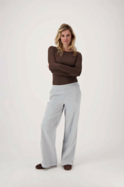 zusss corduroy broek met elastaan midden grijs