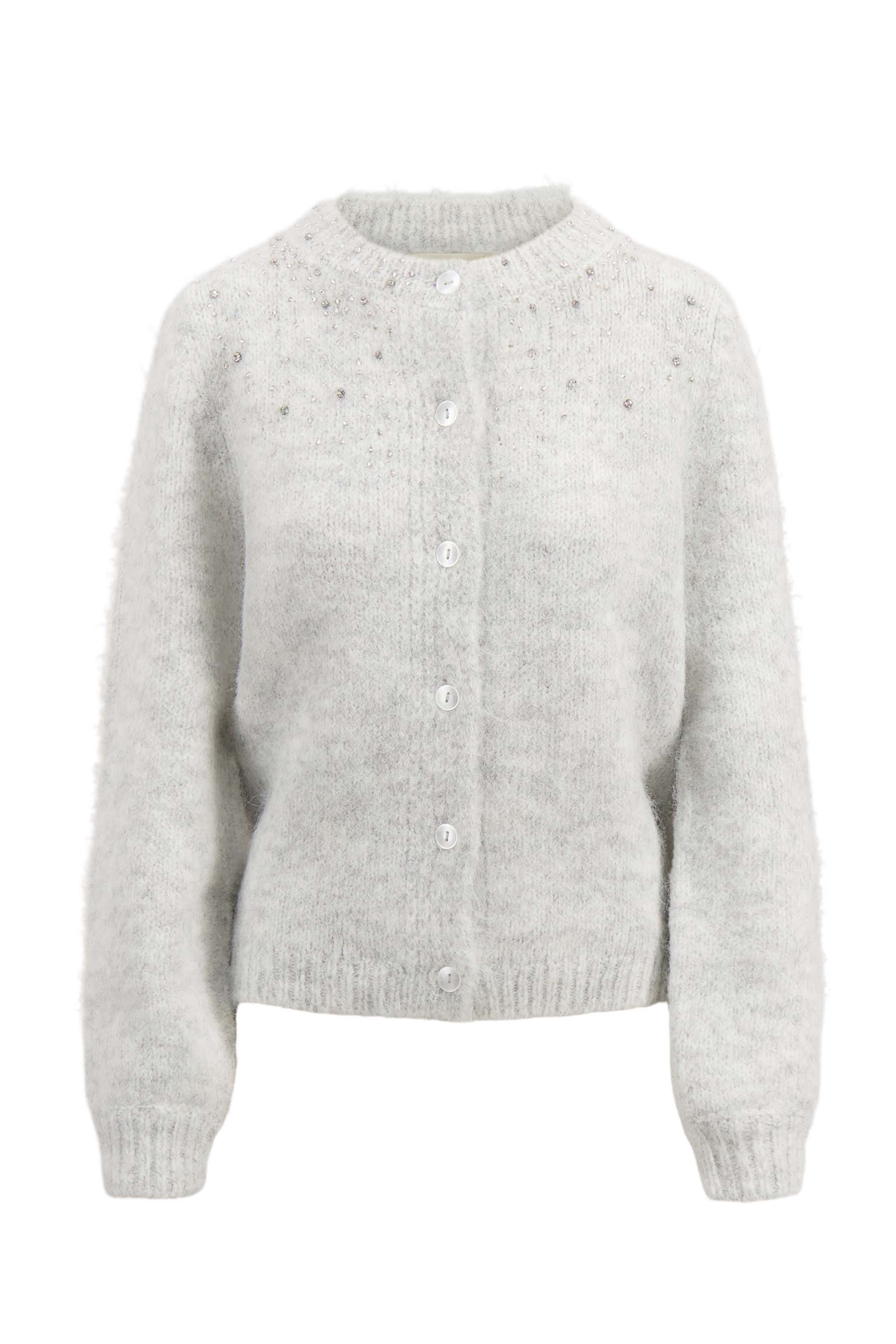 zusss gebreid vestje in bomberstyle met strass steentjes