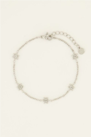 my jewellery armband | meerdere bloemetjes zilver