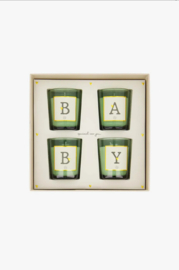 Zusss set van 4 glaskaarsjes baby wit