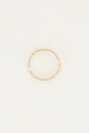 My Jewellery ring | verstelbare mix ring minimalistische bolletjes goud.