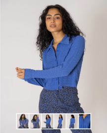 Tiltil Rika cropped blouse cobalt