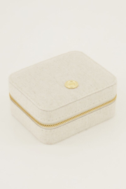 My Jewellery beige linnen look sieraden etui medium
