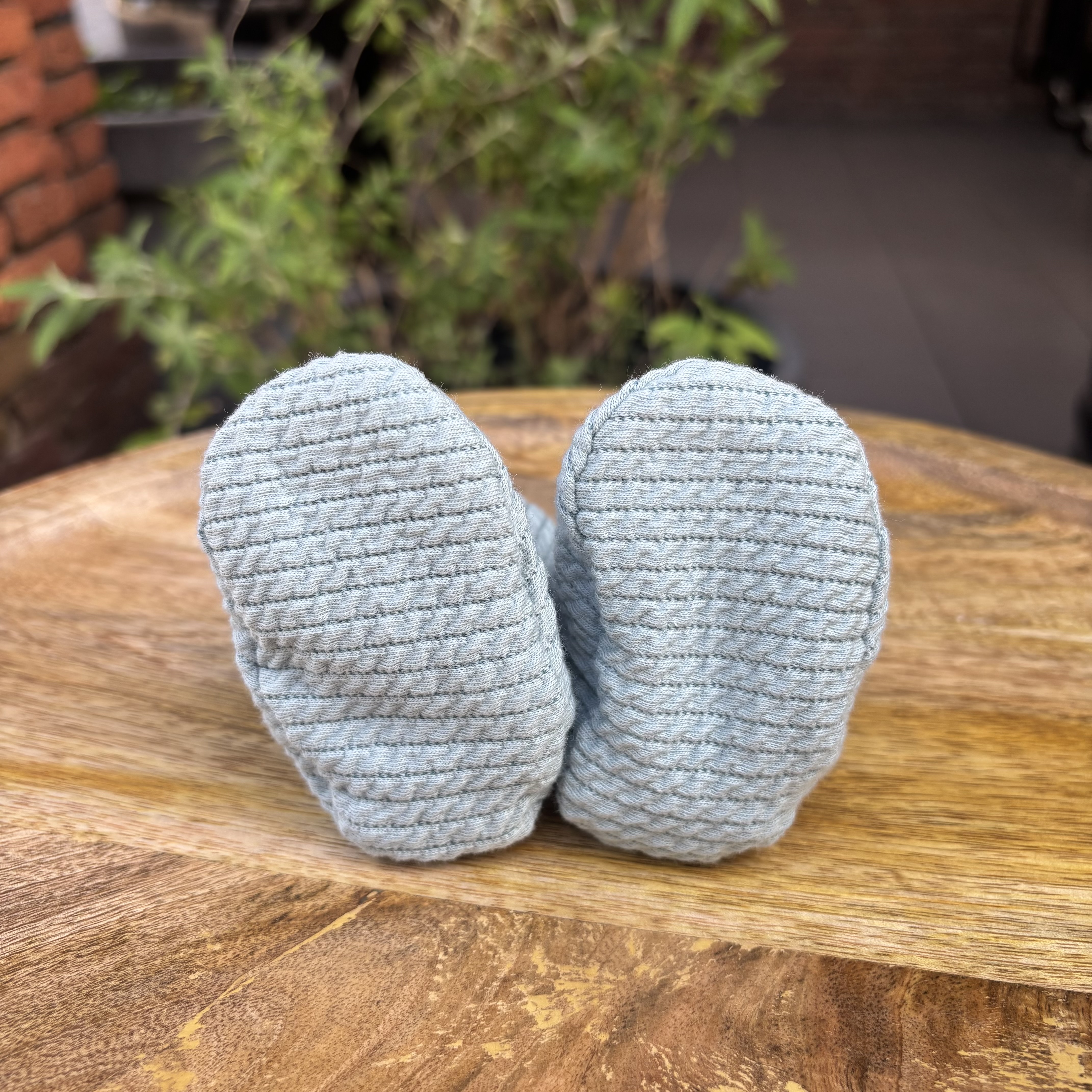Petite Jenni mousseline slofjes babyblauw