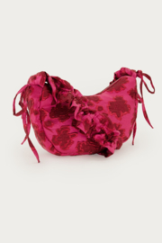 My Jewellery Roze jacquard crossbody tas met ruffles & strikjes