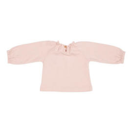 Little Dutch shirt lange mouw raglan | geborduurd bloemetje roze