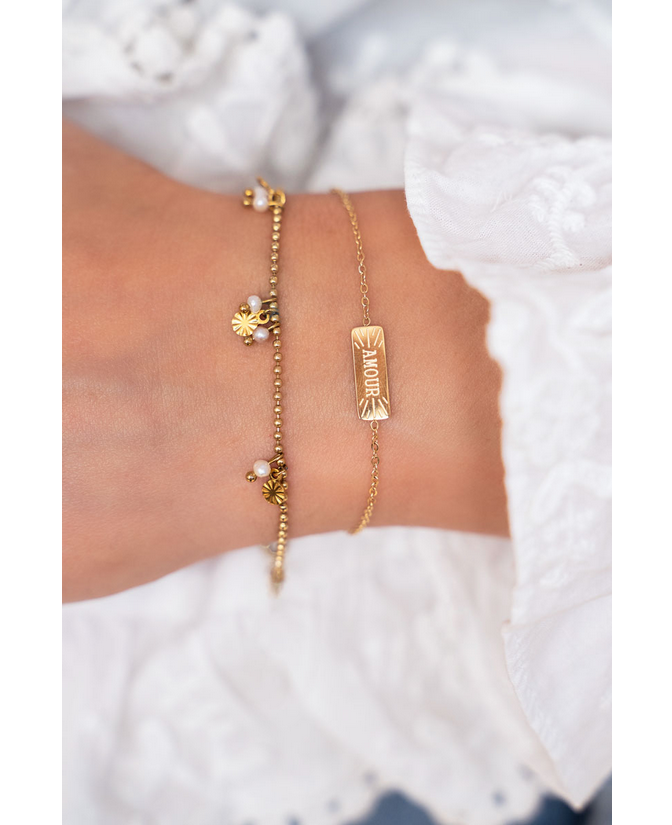 My Jewellery Shapes armband zoetwaterparels & rondjes