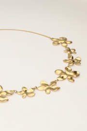 My jewellery statement ketting met platte bloemen goud