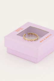 My Jewellery ring | verstelbare mix ring open schakel goud.