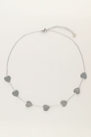 My jewellery minimalistische ketting met hartjes zilver