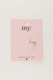 My Jewellery oorbellen | ear cuff drie ringetjes zilver