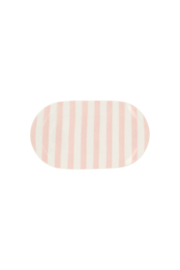 Zusss serveerschaal streep wit/roze 20x11,5cm