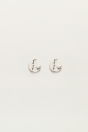 My jewellery oorbellen studs moon star zilver
