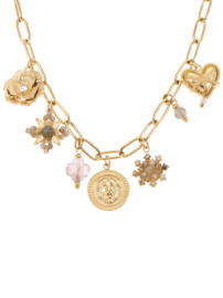 rose en camellia ketting vintage