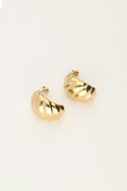 My Jewellery oorbellen | druppel met ribbels groot goud