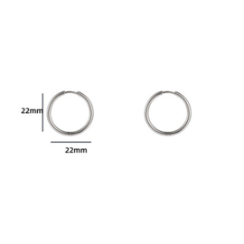 Go Dutch Label oorbellen | hoop 2 x 18mm zilver