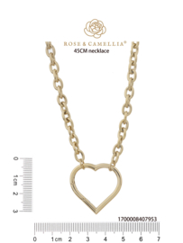 rose en camellia ketting 45cm hart sluiting
