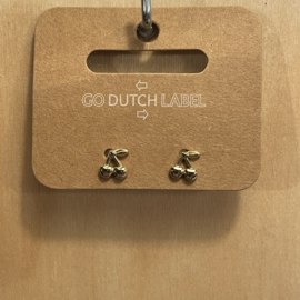 Go Dutch Label oorbellen | knopjes kersjes goud.