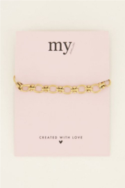 My Jewellery armband | Armband met schakels en bolletjes goud