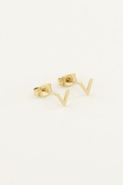 My Jewellery knopjes | studs met v vorm goud