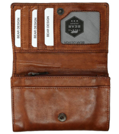 Bear Design kleine portemonnee | cognac
