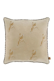 zusss kussen velvet colibri borduur 45x45cm zand