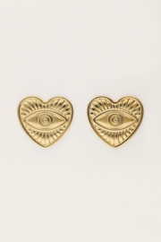 My Jewellery oorbellen iconic met hartjes ogen goud