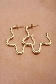 My Jewellery oorbellen Swirl oorhangers met golvende vorm goud