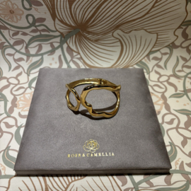 rose & camellia armband bangle clip goud