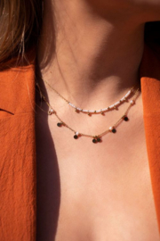 My Jewellery ketting | zilver vintage ketting met muntjes & parels