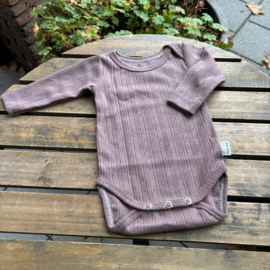 Petite Jenni lange mouw romper pointelle streep old mauve