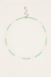 My jewellery ketting | candy couture met groene kralen en zilver