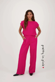 zusss satijnen twill broek roze rood