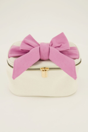 My Jewellery beige toilettas met roze strik