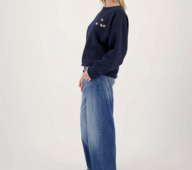 zusss sweater met broche navy