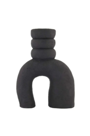 Zusss kandelaar | polystone kandelaar ornament 28cm zwart