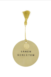 Zusss metalen hanger rond | samen genieten goud