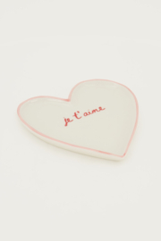 My Jewellery Beige hartjes bord "Je t'aime"
