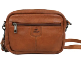 Bear design Unisex schoudertasje 'peggy' cognac